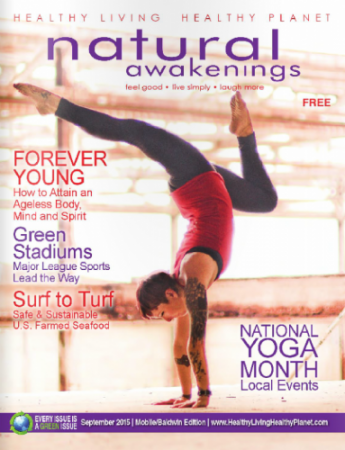 sterling hot yoga, natural awakenings magazine cover, national yoga month