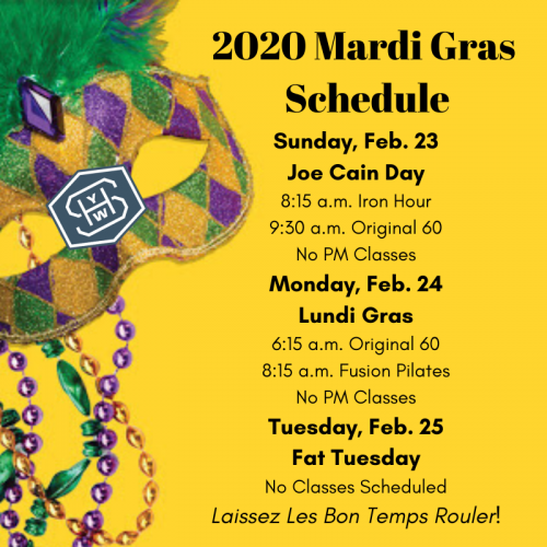 2020 Mardi Gras Schedule Announced - Sterling Hot Yoga Mobile