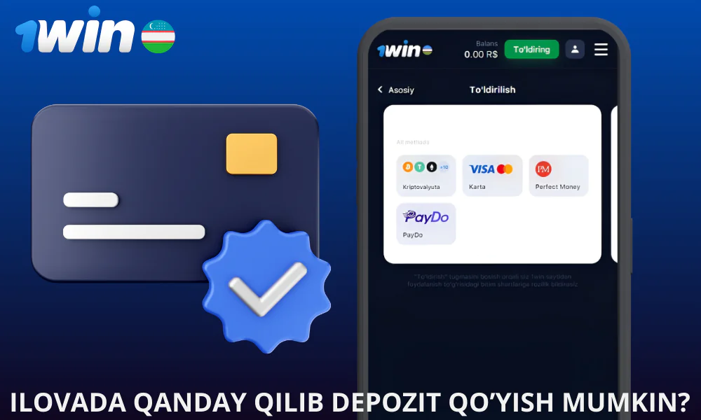 1win ilova orqali hisobni to’ldirish imkoniyatini taqdim etadi