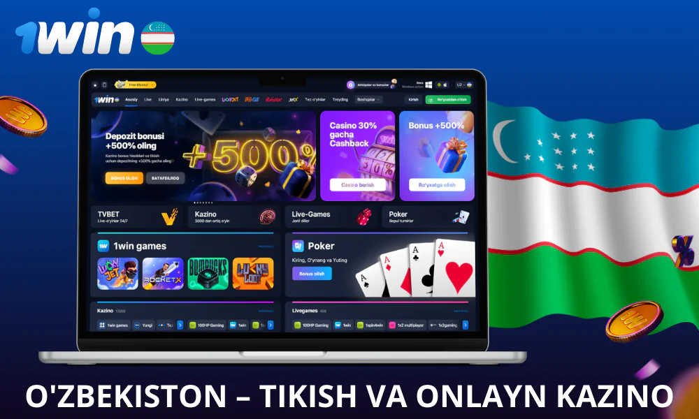 O'zbekistonlik futbolchilar uchun 40 dan ortiq sport turlari bilan 1win bukmeykerlik kompaniyasi.