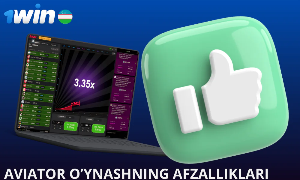 1win Aviator o’yinining afzalliklari