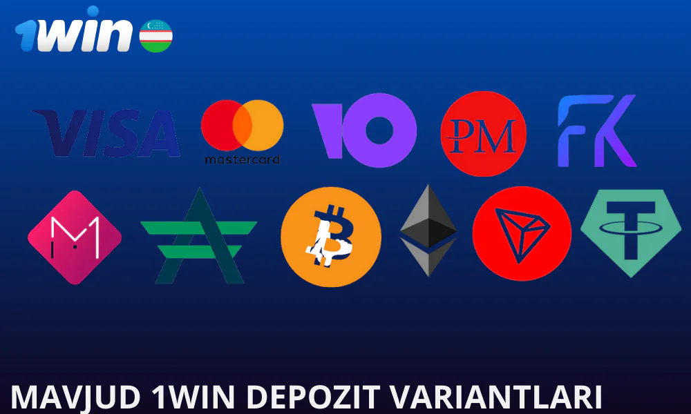 1win 20 dan ortiq depozit variantlarini taklif etadi