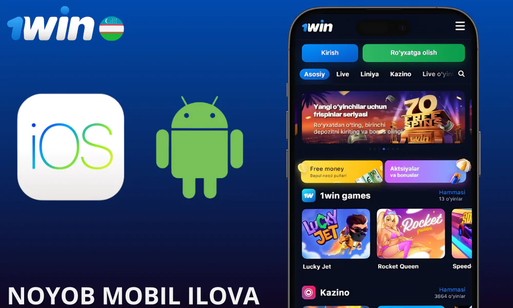 To’liq huquqli veb-saytning barcha funktsiyalariga ega noyob 1win mobil ilovasi