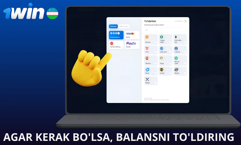 Agar kerak bo’lsa, balansni to’ldiring