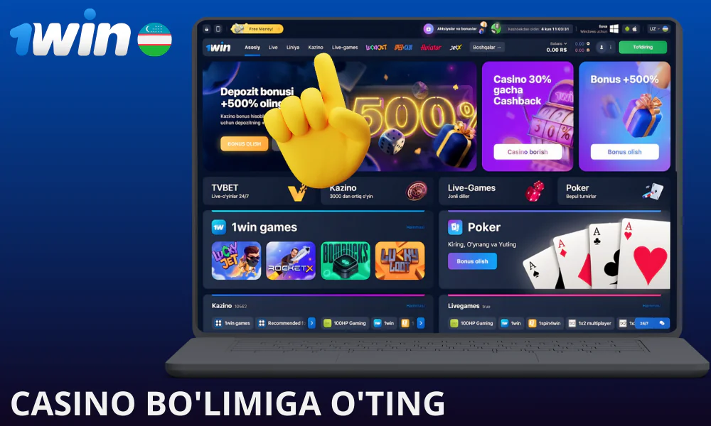 Casino bo’limini oching