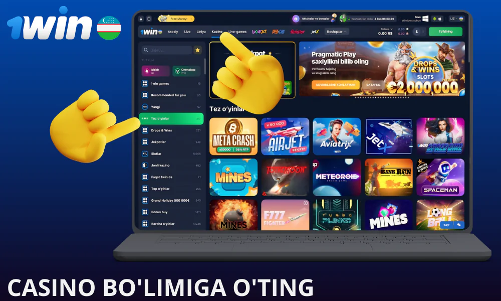 Casino bo’limiga o’ting