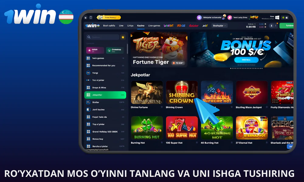 Ro’yxatdan mos o’yinni tanlang va uni ishga tushiring