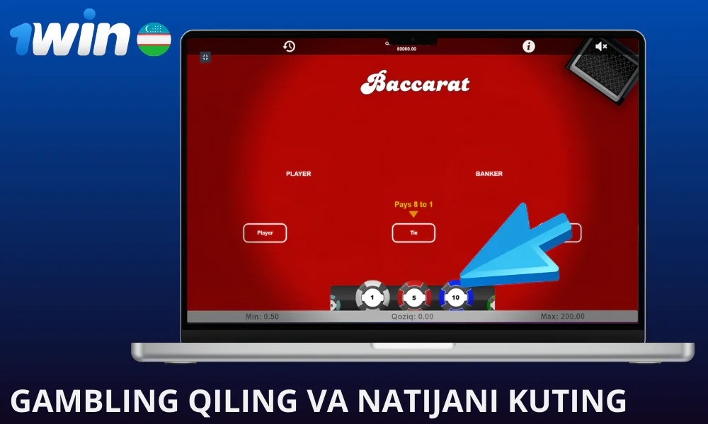 O'yinni va pul tikishni boshlang