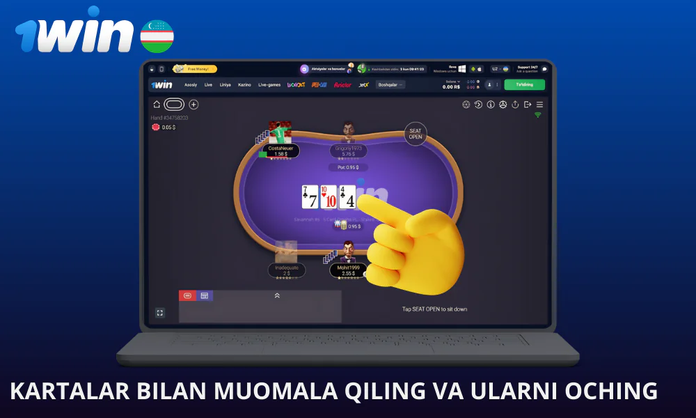 Muvaffaqiyatli kombinatsiyani yaratishga harakat qiling va kartalarni oching