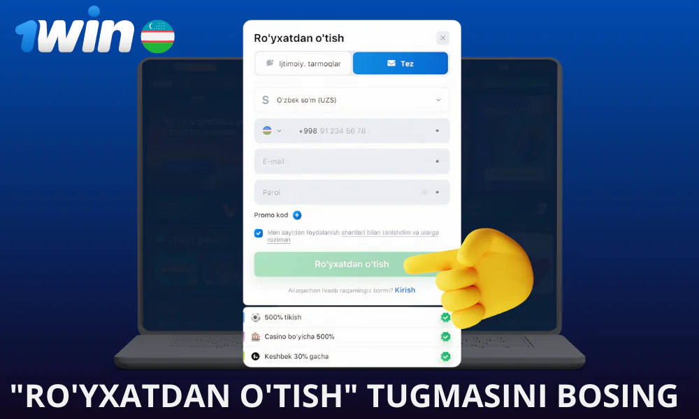 Ro’yxatdan o’tishni yakunlang