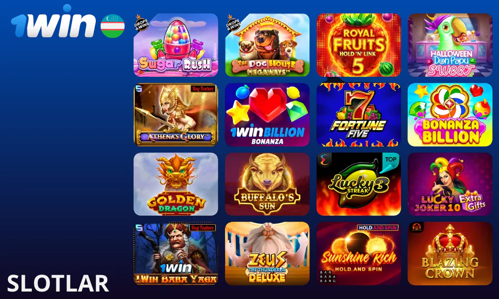 1Win mashhur o’yin mashinalari