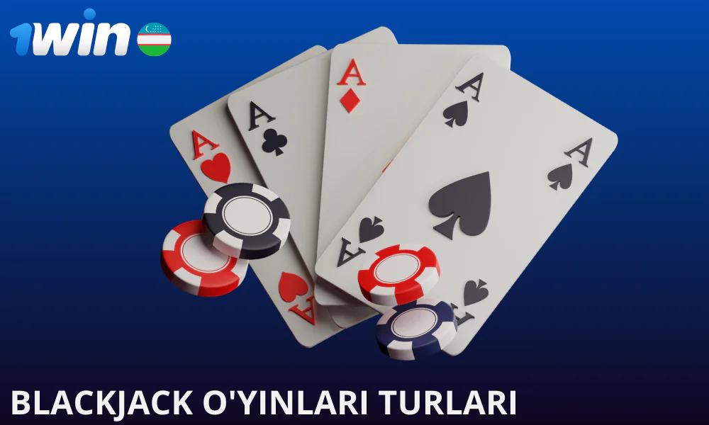 1win da mavjud blackjack o'yin turlari ro'yxati