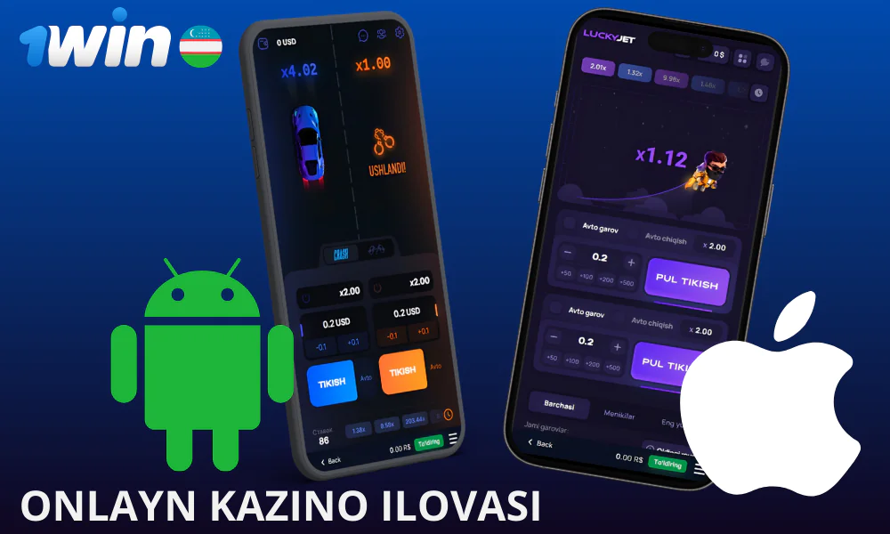 1Win mobil ilovasida kazino o’yinlari