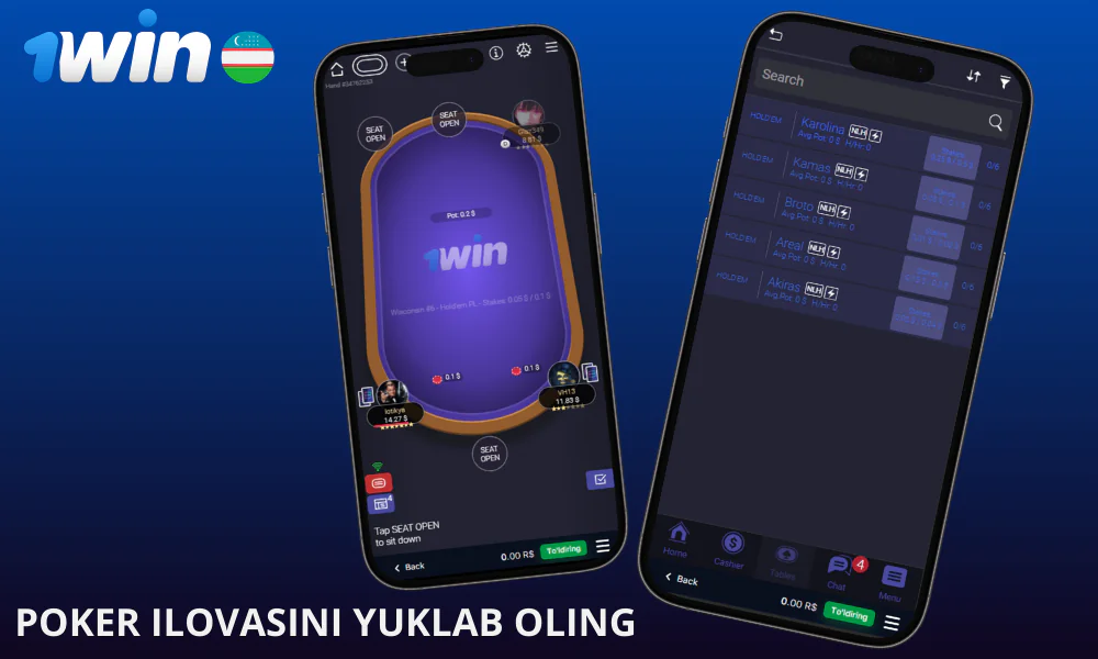 1win mobil ilovasida ham poker o’ynashingiz mumkin