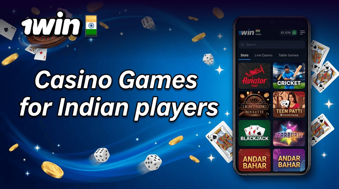 Casino games available in the 1Win mobile app in India